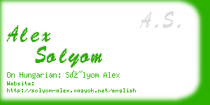 alex solyom business card